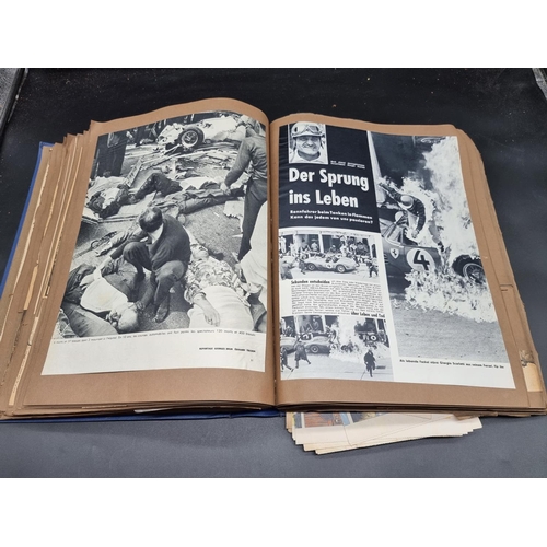 236 - MOTOR RACING SCRAPBOOKS: two large scrapbooks of newspaper cuttings, largely relating to motor racin... 