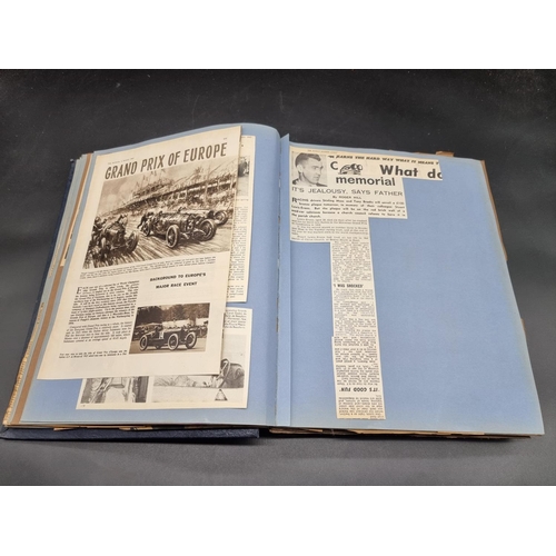 236 - MOTOR RACING SCRAPBOOKS: two large scrapbooks of newspaper cuttings, largely relating to motor racin... 