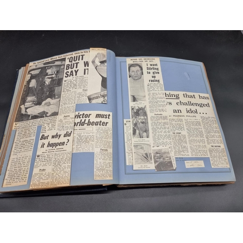 236 - MOTOR RACING SCRAPBOOKS: two large scrapbooks of newspaper cuttings, largely relating to motor racin... 