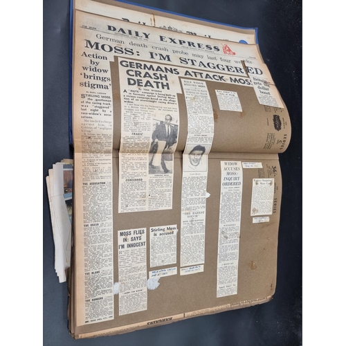 236 - MOTOR RACING SCRAPBOOKS: two large scrapbooks of newspaper cuttings, largely relating to motor racin... 