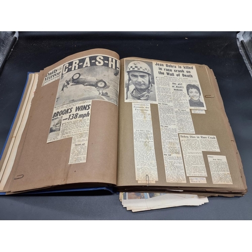 236 - MOTOR RACING SCRAPBOOKS: two large scrapbooks of newspaper cuttings, largely relating to motor racin... 