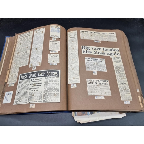 236 - MOTOR RACING SCRAPBOOKS: two large scrapbooks of newspaper cuttings, largely relating to motor racin... 