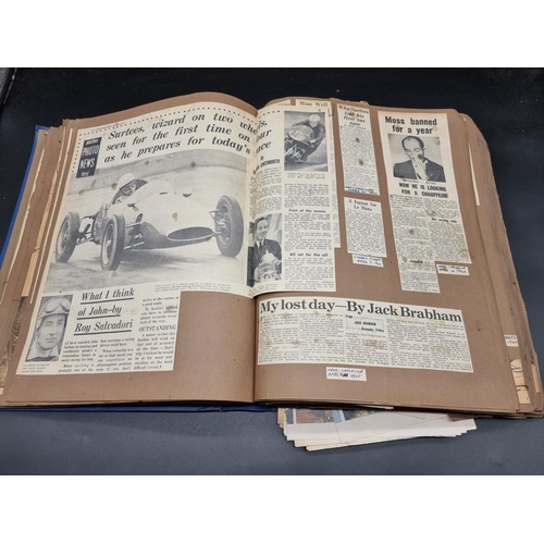 236 - MOTOR RACING SCRAPBOOKS: two large scrapbooks of newspaper cuttings, largely relating to motor racin... 