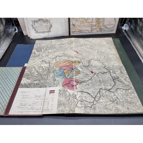 239 - MAPS: a small quantity in box, to include some late 18th century regional maps of France by Lopez: S... 