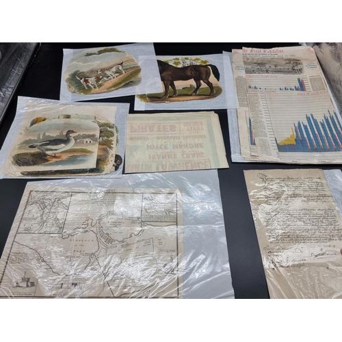 241 - EPHEMERA: a small quantity of prints, maps, manuscripts and other ephemera in one box, to inclu... 