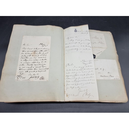 247 - AUTOGRAPH ALBUM: a good Victorian album containing approx 400 autograph specimens, cut signatures an... 