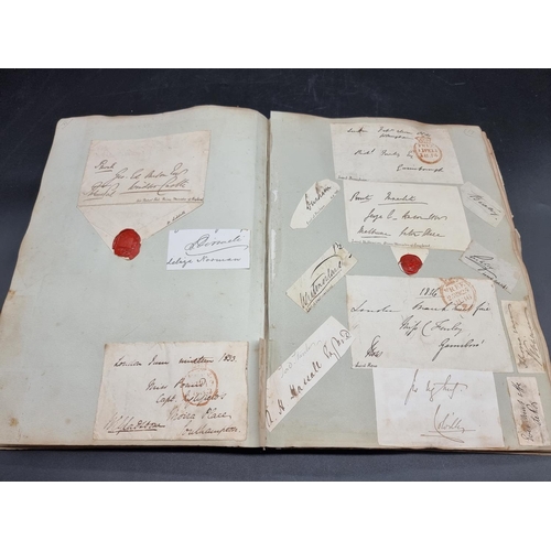 247 - AUTOGRAPH ALBUM: a good Victorian album containing approx 400 autograph specimens, cut signatures an... 