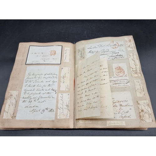 247 - AUTOGRAPH ALBUM: a good Victorian album containing approx 400 autograph specimens, cut signatures an... 