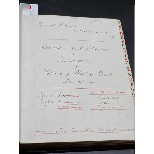 25 - SILVER & PLATE, INVENTORY & VALUATION: Widdowsons & Veale (Valuers): 'Inventory and... 