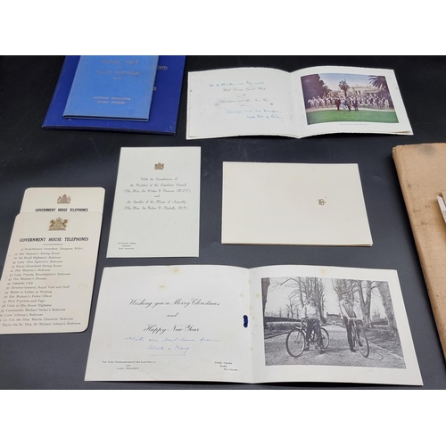 254 - ROYAL VISIT TO ADELAIDE, 1954: a small collection of ephemera related to include typewritten of... 