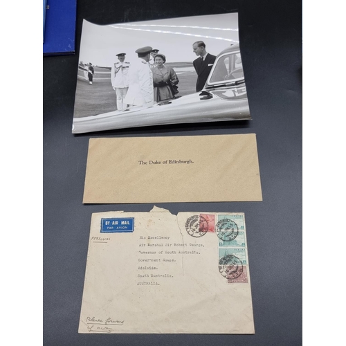 254 - ROYAL VISIT TO ADELAIDE, 1954: a small collection of ephemera related to include typewritten of... 