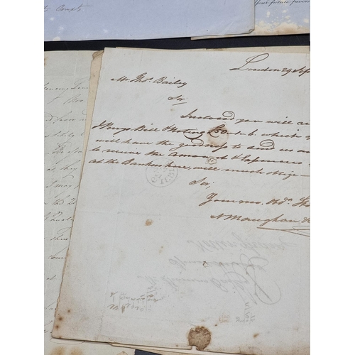 255 - THOMAS BAILEY, WINE MERCHANT AND AUTHOR, NOTTINGHAM: a collection of correspondence and invoice... 