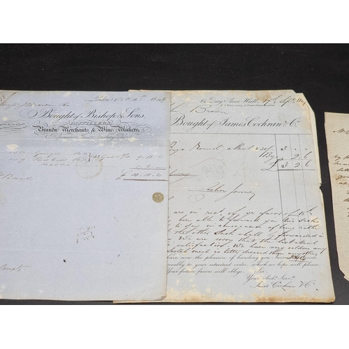 255 - THOMAS BAILEY, WINE MERCHANT AND AUTHOR, NOTTINGHAM: a collection of correspondence and invoice... 