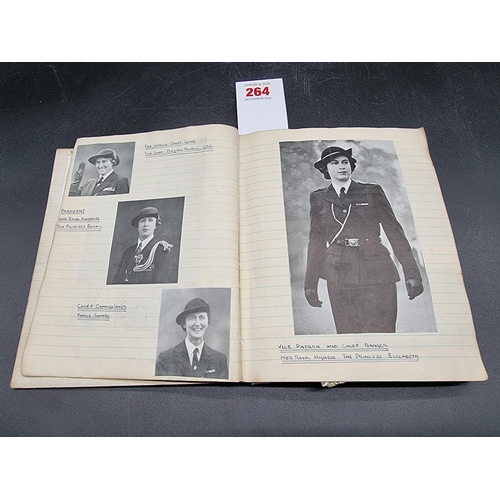 264 - GIRL GUIDES: an album of manuscript and cuttings related, circa late 1940s, to include 28 original c... 