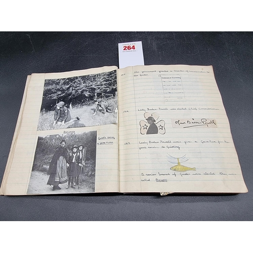 264 - GIRL GUIDES: an album of manuscript and cuttings related, circa late 1940s, to include 28 original c... 