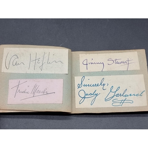 265 - AUTOGRAPHS: small format autograph album, 'Autographs of the Movie Stars', cut signatures including ... 