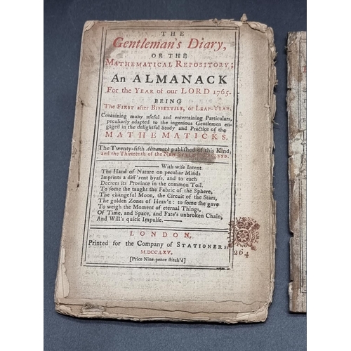 266 - ALMANACS: a group of 6 18th century almanacs, to include The Gentleman's Diary and Vox Stellaru... 