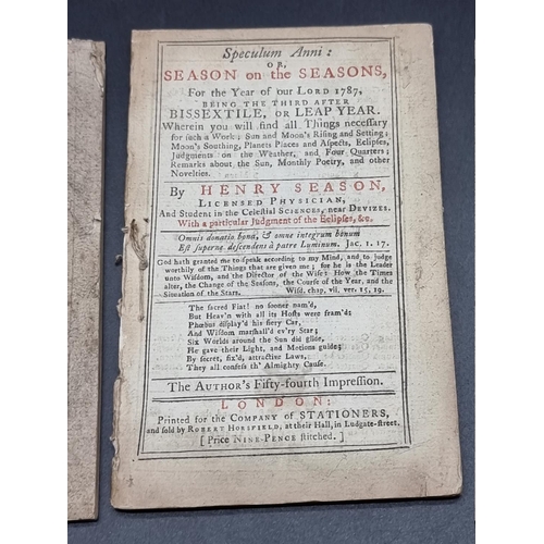 266 - ALMANACS: a group of 6 18th century almanacs, to include The Gentleman's Diary and Vox Stellaru... 