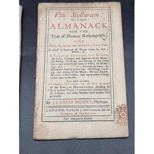 266 - ALMANACS: a group of 6 18th century almanacs, to include The Gentleman's Diary and Vox Stellaru... 