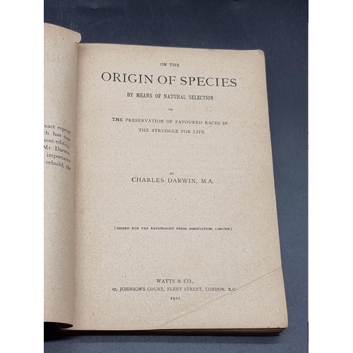 269 - DARWIN (Charles): 'The Origin of Species', London, Watts & Co, n.d: 6th impression, No.11 of the... 