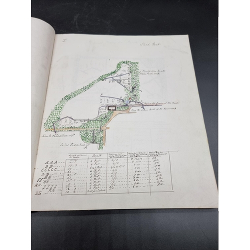 27 - ESTATE PLANS, SCOTTISH BORDERS: a bound volume containing 16 manuscript estate plans, relating ... 