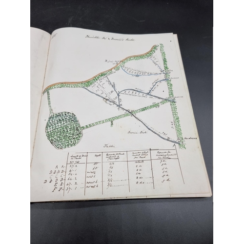 27 - ESTATE PLANS, SCOTTISH BORDERS: a bound volume containing 16 manuscript estate plans, relating ... 