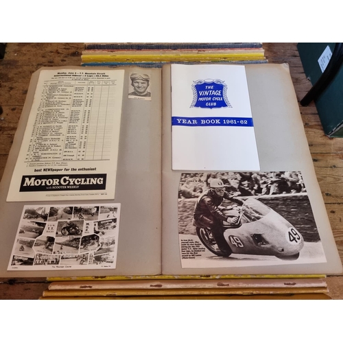 296 - MOTORCYCLE RACING: collection of 38 scrapbooks relating to motorcycle racing, 1950s period. (On... 