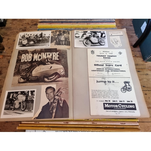 296 - MOTORCYCLE RACING: collection of 38 scrapbooks relating to motorcycle racing, 1950s period. (On... 