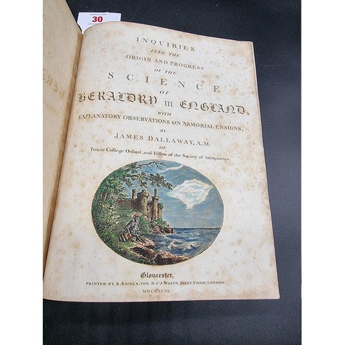 30 - HERALDRY: DALLAWAY (James): 'Inquiries into the Origin and Progress of the Science of Heraldry ... 