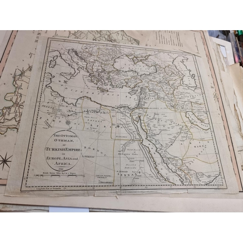 307 - MAPS & ENGRAVINGS: collection of approx 80+ items, British and world maps largely 18th-19thc, so... 