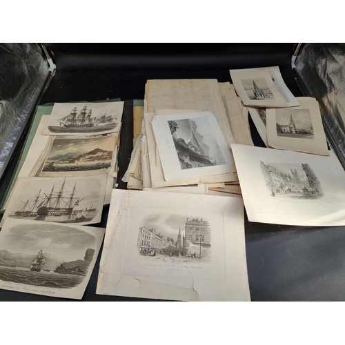 312 - PRINTS & ENGRAVINGS: a quantity in 2 folders. (Qty)