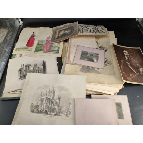 312 - PRINTS & ENGRAVINGS: a quantity in 2 folders. (Qty)