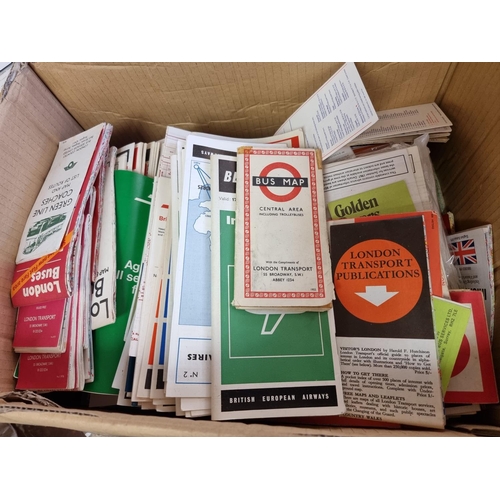 318 - BOX LOT: a quantity of printed ephemera, to include London bus and tube maps. (One box)... 