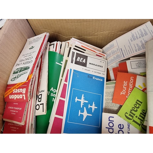 318 - BOX LOT: a quantity of printed ephemera, to include London bus and tube maps. (One box)... 