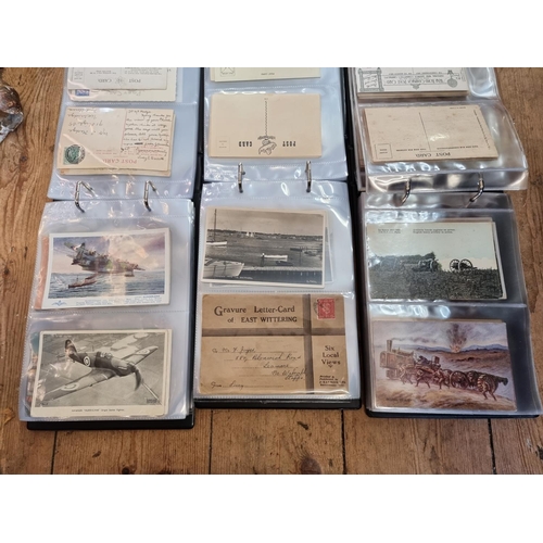 321 - POSTCARDS: a diverse collection housed in 3 modern albums, to include World War I: topography: comic... 