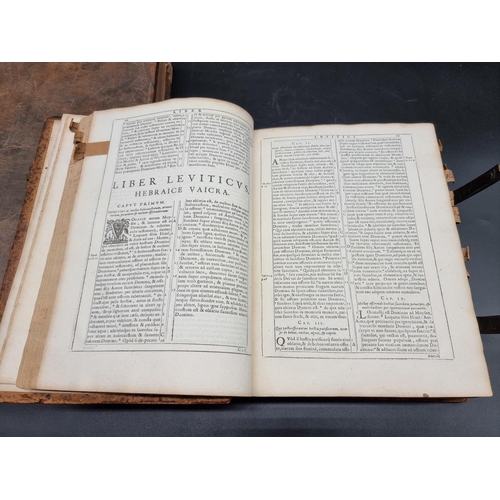 34 - VULGATE BIBLE: 'Biblia Sacra...Vulgatae Additionis..' Antwerp, Offices of Plantin, 1664: metal engra... 