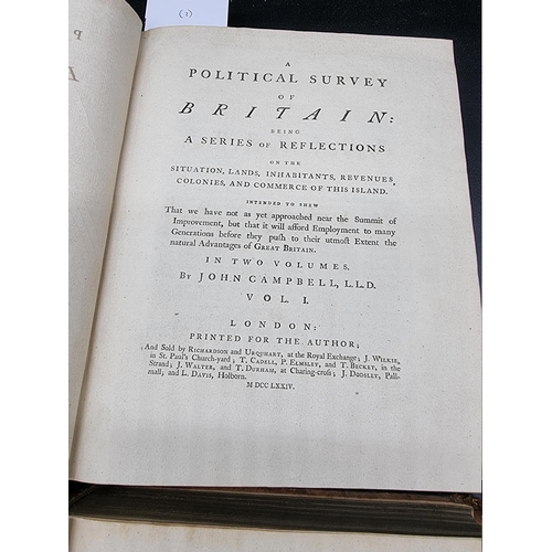 47 - CAMPBELL (John): 'A Political Survey of Britain', London, printed for the author, 1774: FIRST E... 