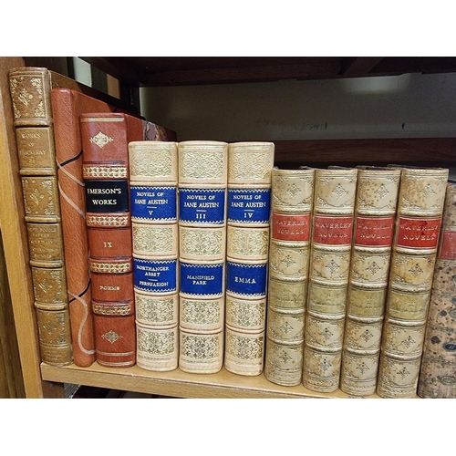 52 - BINDINGS: a quantity over 2 shelves, to include a Folio Society 'William Barnes Dorset Poems' in a d... 