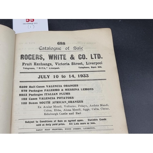 55 - FRUIT & VEGETABLE AUCTIONS: a bound volume of approx 140+ fruit and vegetable auction catal... 