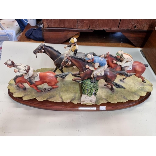 1000A - A large Capodimonte limited edition figure group of 'The Steeplechase', by Mariani, No.196/500,... 