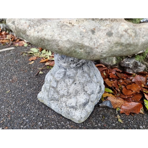 1043 - A reconstituted stone bird bath, 45cm wide. 