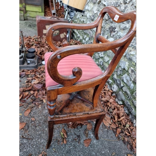 1071 - A 19th century mahogany child's metaphoric highchair.