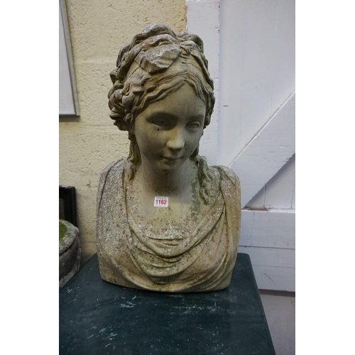 1162 - A composition stone classical bust, 53cm high. 