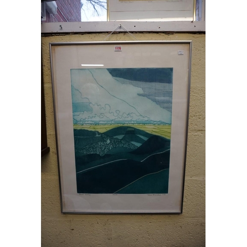 1170 - John Brunsdon, 'Severn Valley', signed, inscribed and dated 1975, etching with aquatint, pl.59.5 x 4... 