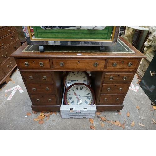 1187 - A late 19th century walnut pedestal desk, 107cm wide.  