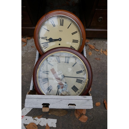 1189 - Two circular wall clocks, one by Smiths, 37cm diameter.