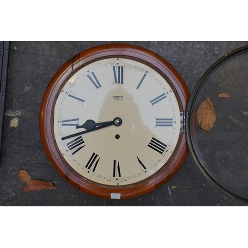 1189 - Two circular wall clocks, one by Smiths, 37cm diameter.