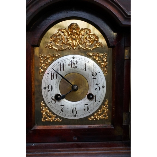 1198 - An early 20th century mahogany mantel clock, 32.5cm high. 