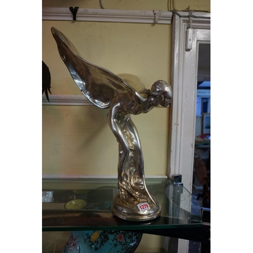 1279 - Automobilia: after Charles Sykes, a large plated metal 'Spirit of Ecstasy' figure, 51cm high.... 