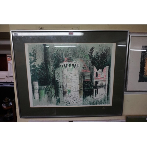 1310 - John Piper, 'Scotney Castle', signed and numbered 16/120, colour lithograph, I.43.5 x 56.5cm.PLEASE ... 